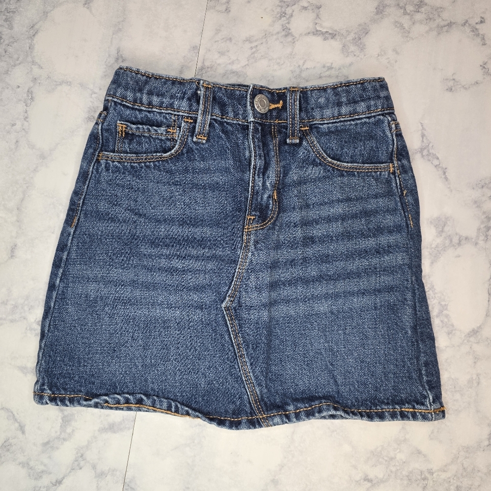 Old Navy Blue Denim Skirt Casual 5T Like New Adjustable Waist